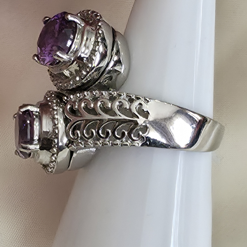 Multi Gemstone Interchangeable Stainless Steel Ri… - image 3